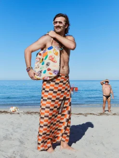 Check M8 Orange Sarong