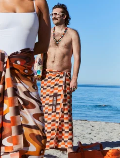 Check M8 Orange Sarong