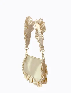 Frilled Satin Bag - Blanc