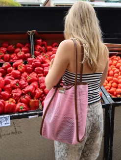 Nana Net Tote - BB Pink / Choc