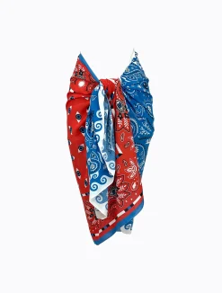 Red Blue Bandana Sarong