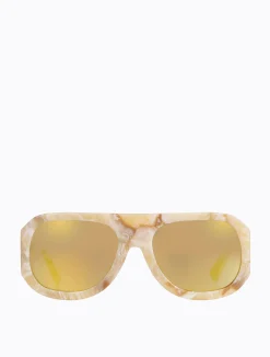 Spruce Aviators - Cream Marble/Gold