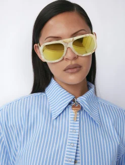 Spruce Aviators - Cream Marble/Gold
