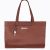 Winnie Laptop Tote - Mahogany / Wasabi