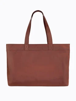 Winnie Laptop Tote - Mahogany / Wasabi