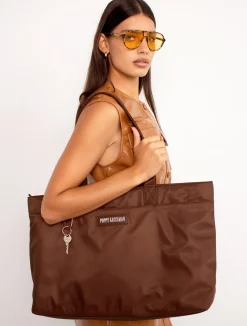 Winnie Laptop Tote - Mahogany / Wasabi